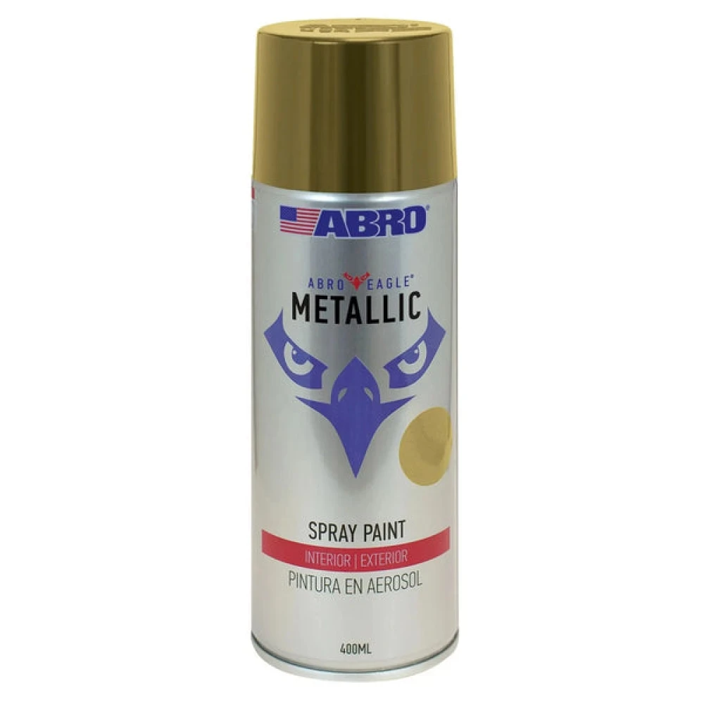ABRO Metálico Dorado (027C) Lata de aerosol ABRO Metallic de 400 ml con tapa dorado: pintura en spray dorado metálico 027C