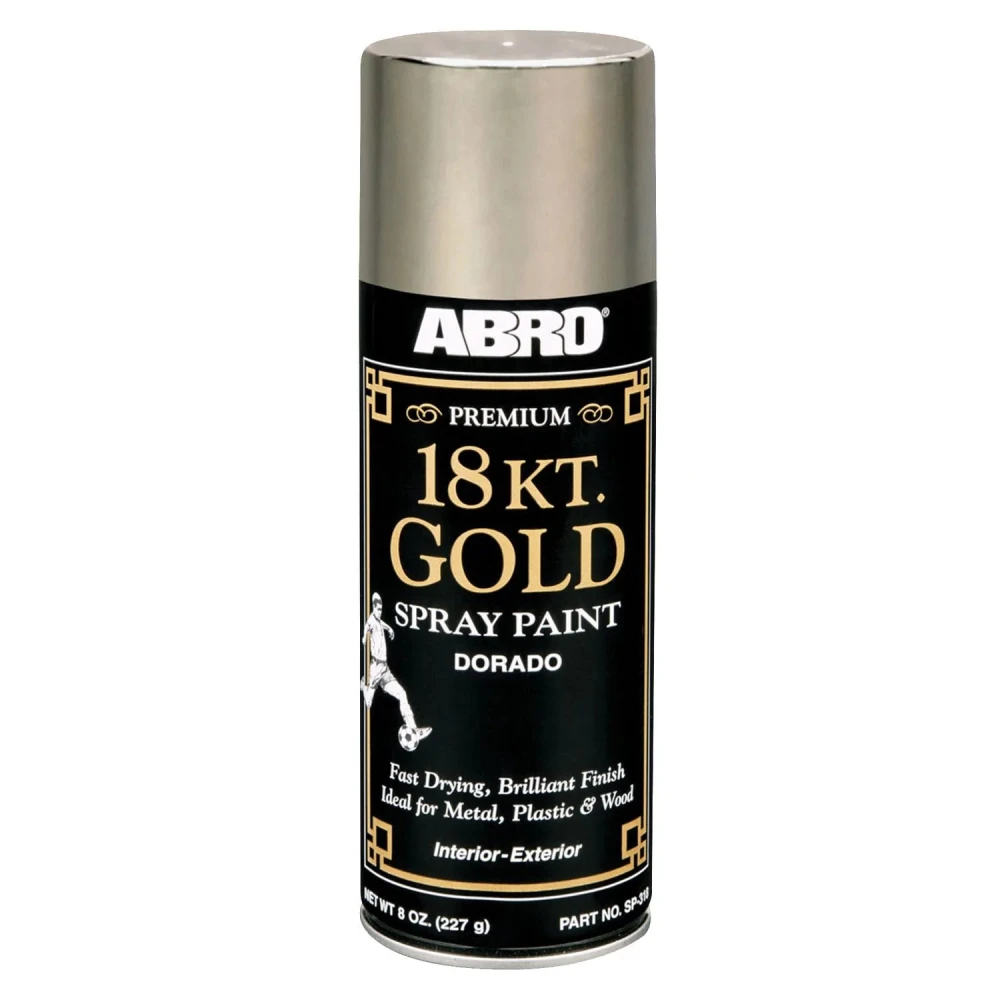 Lata de aerosol ABRO Premium 18 KT. Gold de 8 oz (227 g): pintura en spray oro 18K 318C