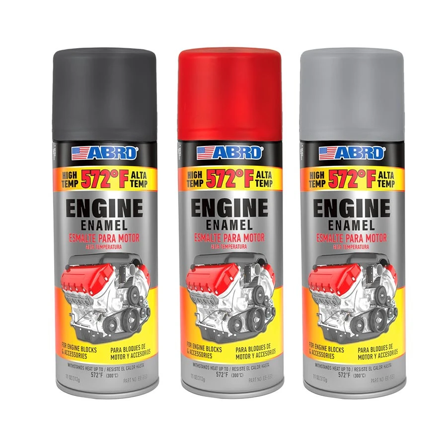 ABRO EE-550 Amarillo (engine enamel) Latas de aerosol ABRO Engine Enamel EE-550 de 312 g (572 °F) para motor; esmalte de alta temperatura color amarillo