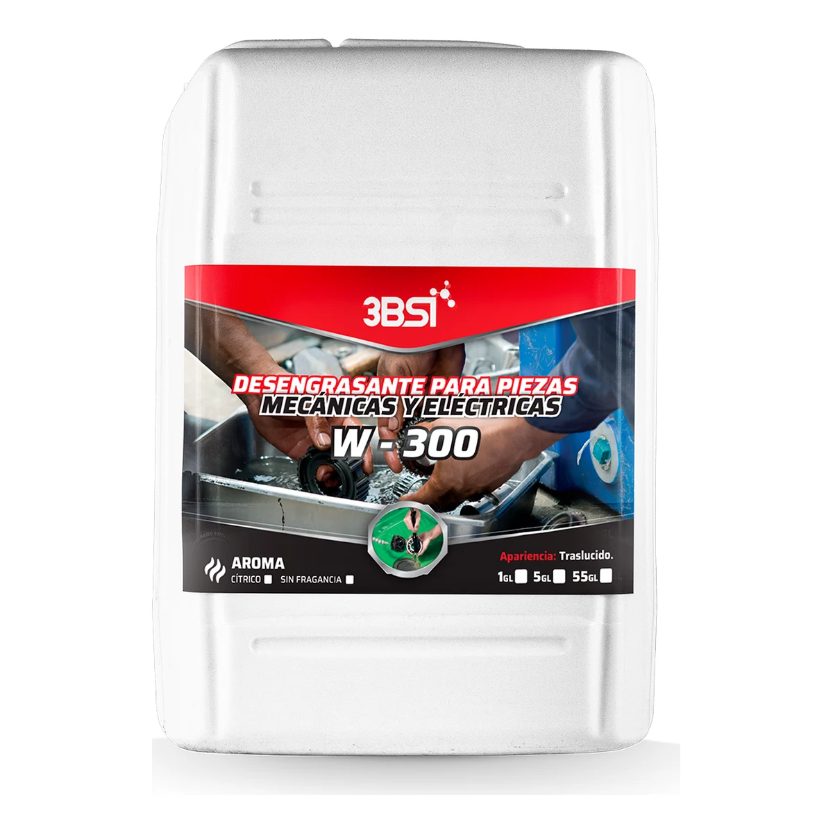 3BSI W-300 DESENGRASANTE PARA PIEZAS MECÁNICAS Y ELÉCTRICAS AROMA CÍTRICO | 1342 | 5 GAL