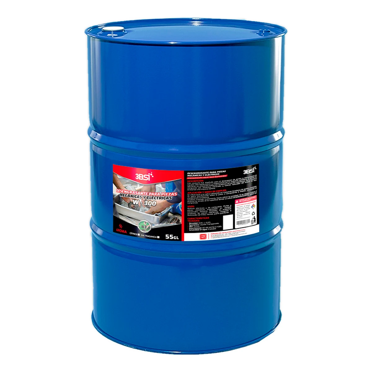 3BSI W-300 DESENGRASANTE PARA PIEZAS MECÁNICAS Y ELÉCTRICAS AROMA CÍTRICO | 1340 | 55 GAL