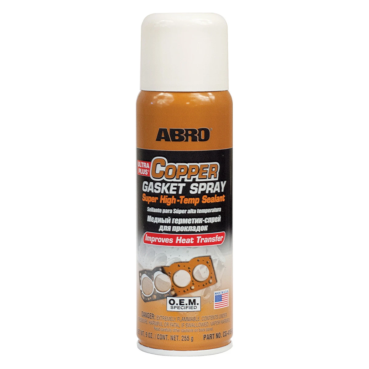 ABRO SPRAY DE COBRE PARA JUNTAS DE ALTA TEMPERATURA | CG-418 | 9 OZ
