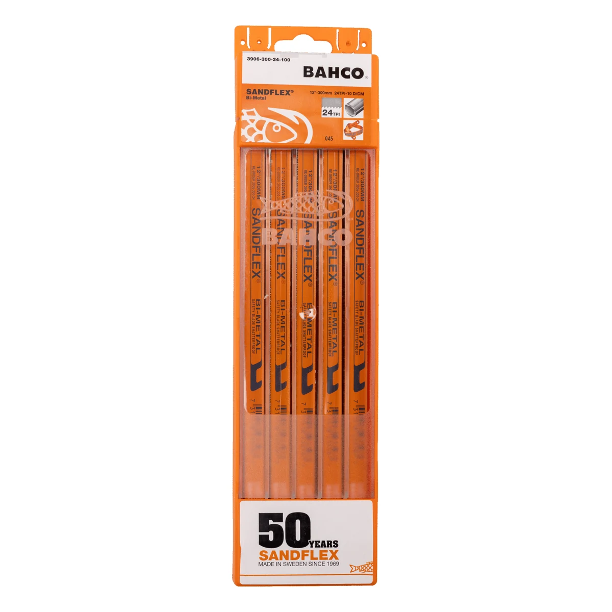 BAHCO HOJA DE SIERRA SANDFLEX BIMETÁLICA 24 DIENTES 12" X 1/2" | 3906-300-24-100 | PAQUETE DE 10 HOJAS