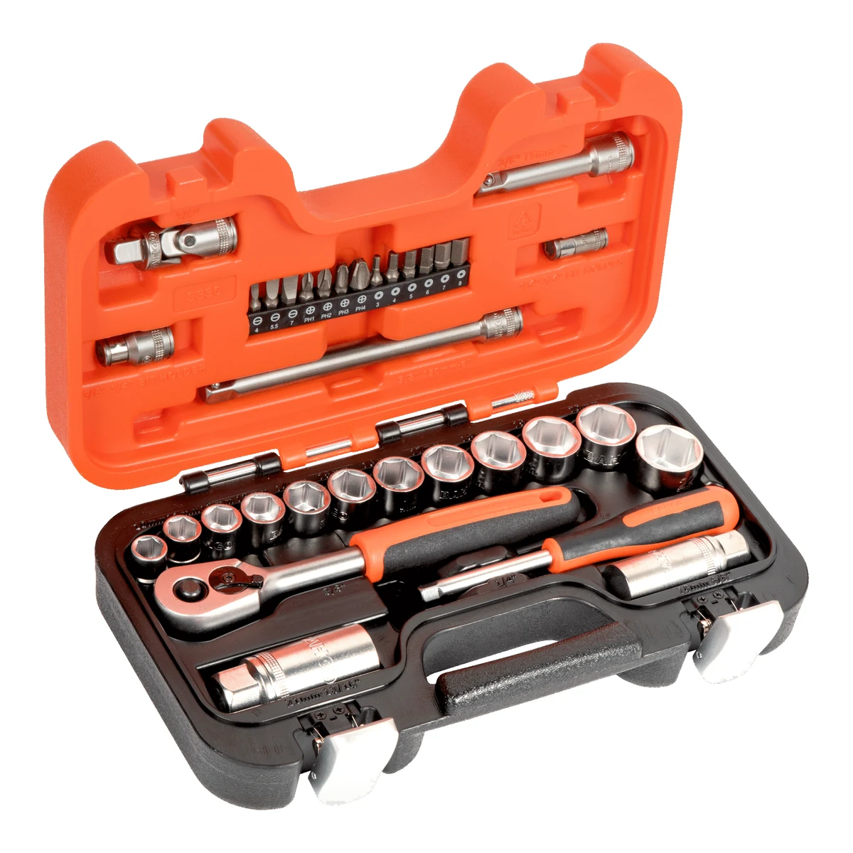 BAHCO SET DE DADOS HEXAGONALES Y RATCHET 3/8” EN MILÍMETROS 34P | S330