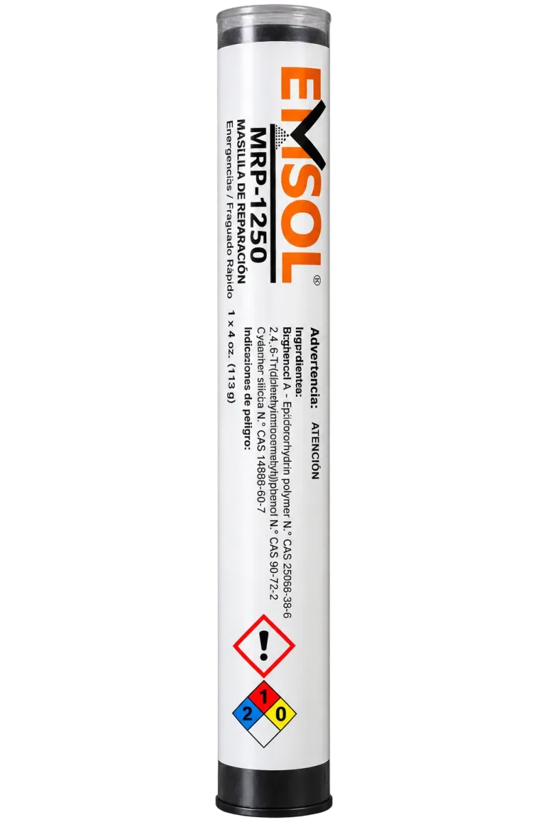 Barra de masilla epóxica EMSOL MRP-1250 Metal Magic de 4 oz (114 g) en su empaque