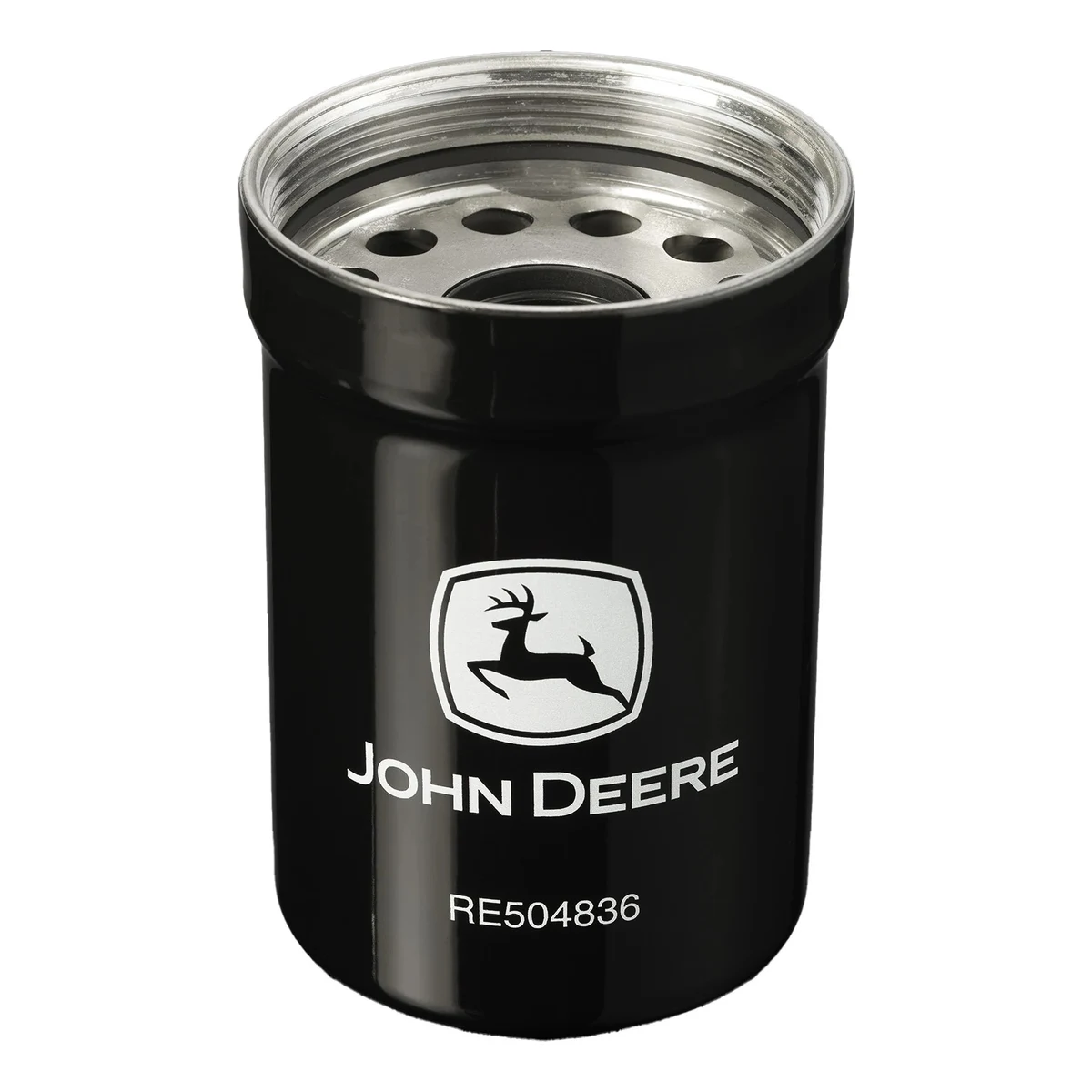 Filtro de aceite de motor original John Deere RE504836, enroscable, color negro