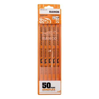 BAHCO HOJA DE SIERRA SANDFLEX BIMETÁLICA 18 DIENTES 12" X 1/2" | 3906-300-18-100 | PAQUETE DE 10 HOJAS