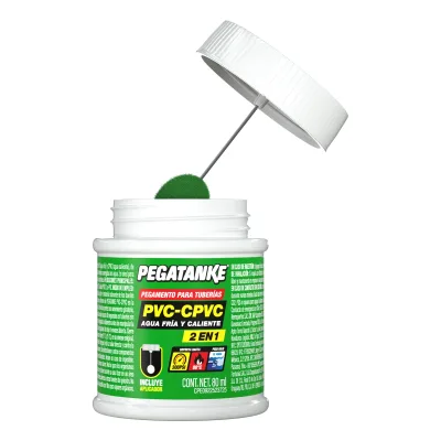 PEGATANKE PVC-CPVC PEGAMENTO PARA TUBERÍAS AGUA FRÍA Y CALIENTE | 7862117301059 | 80 ML