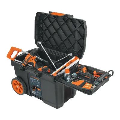 TRUPER CAJA DE HERRAMIENTAS CON RUEDAS 23" X 17" Y MANGO TELESCÓPICO | 10902