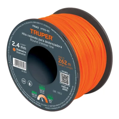 TRUPER HILO REDONDO PARA DESBROZADORA 2.4 MM X 262 M | 17643