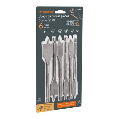 TRUPER JUEGO DE BROCAS PALETA PARA MADERA 6 PIEZAS | 11395