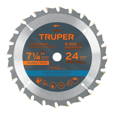 TRUPER ST-724 DISCO DE SIERRA CIRCULAR 7-1/4" 24 DIENTES PARA MADERA | 18300