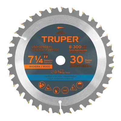 TRUPER ST-730 DISCO DE SIERRA CIRCULAR 7-1/4" 30 DIENTES PARA MADERA | 18318