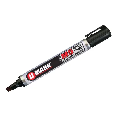 U-MARK M5 MARCADOR PERMANENTE PUNTA BISELADA NEGRO | 10550 | 8 ML