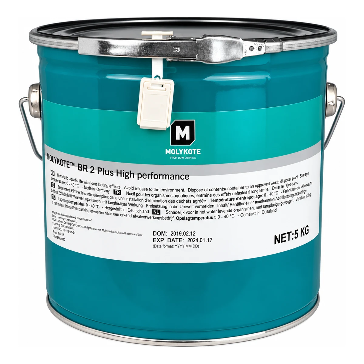 MOLYKOTE BR-2 PLUS GRASA DE LITIO CON MOS2 PARA ALTA PRESIÓN | 1512986 | 5 KG