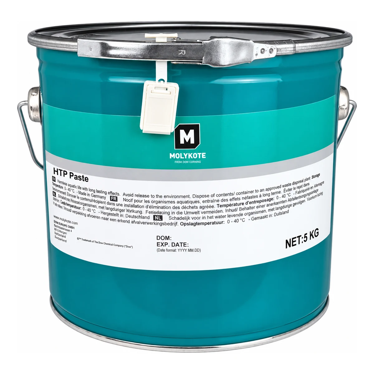 MOLYKOTE HTP PASTA ANTIAGARROTANTE DE ALTA TEMPERATURA | 1288920 | 5 KG Balde de 5 kg de Molykote HTP, pasta lubricante sólida de alta temperatura para conformado en caliente