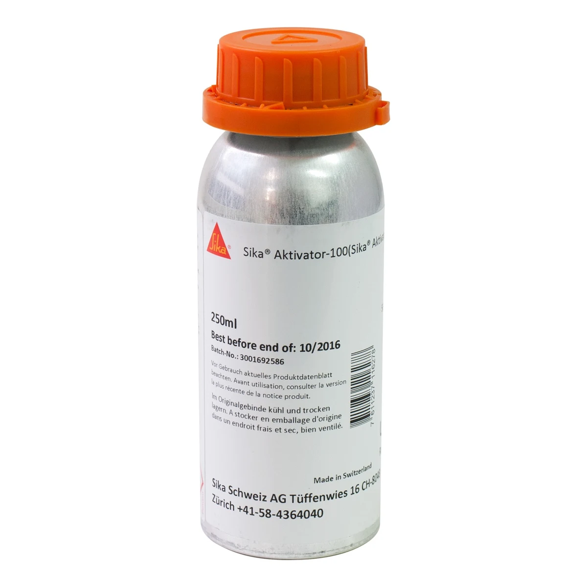 Botella de Sika Aktivator-100, activador de adherencia para poliuretanos de Sika