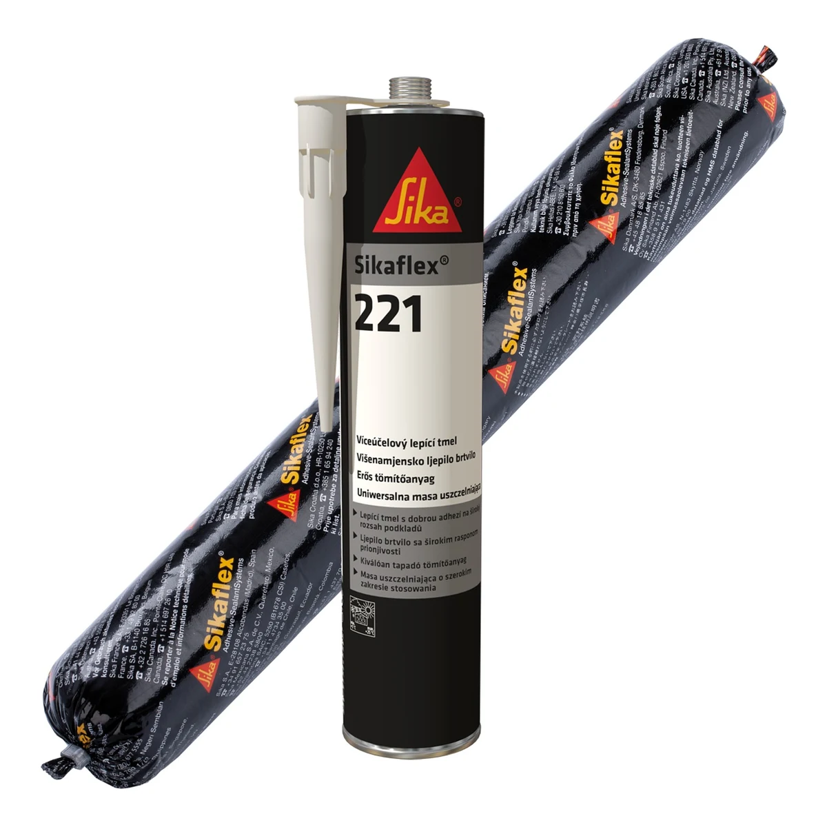 Salchicha de 600 ml y cartucho de Sikaflex-221, sellador adhesivo de poliuretano multipropósito de Sika