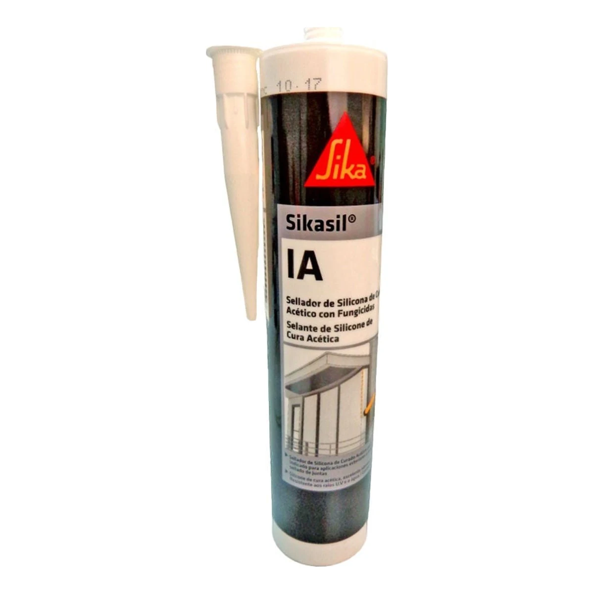 SIKA SIKASIL-IA SILICONA ACÉTICA BLANCO | 280 ML Cartucho de 280 ml de Sikasil IA blanca, silicona acética con fungicidas