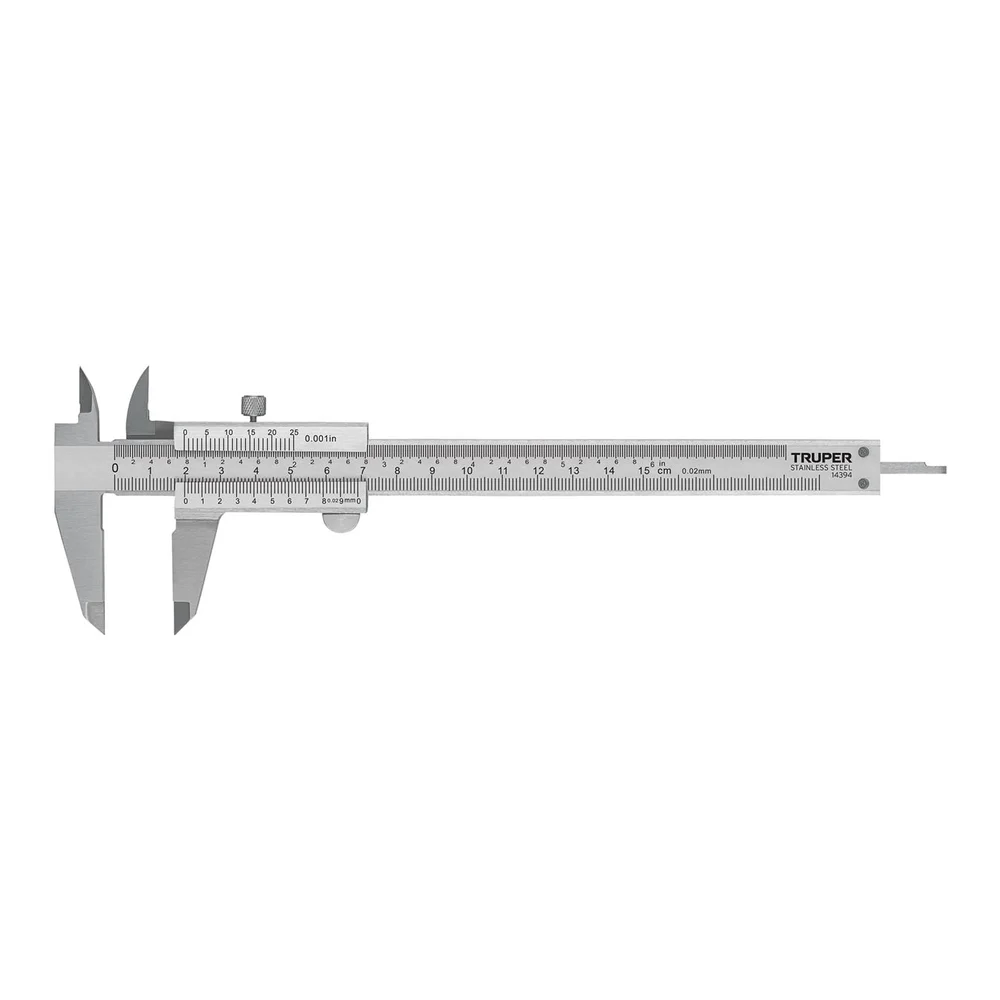 TRUPER CALIBRADOR VERNIER ANALÓGICO 6" DE ACERO INOXIDABLE | 14394