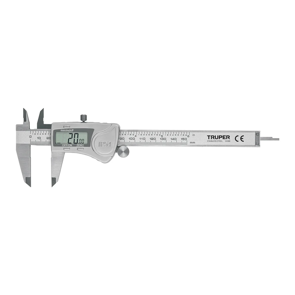 TRUPER CALIBRADOR VERNIER DIGITAL 6" DE ACERO INOXIDABLE | 14388