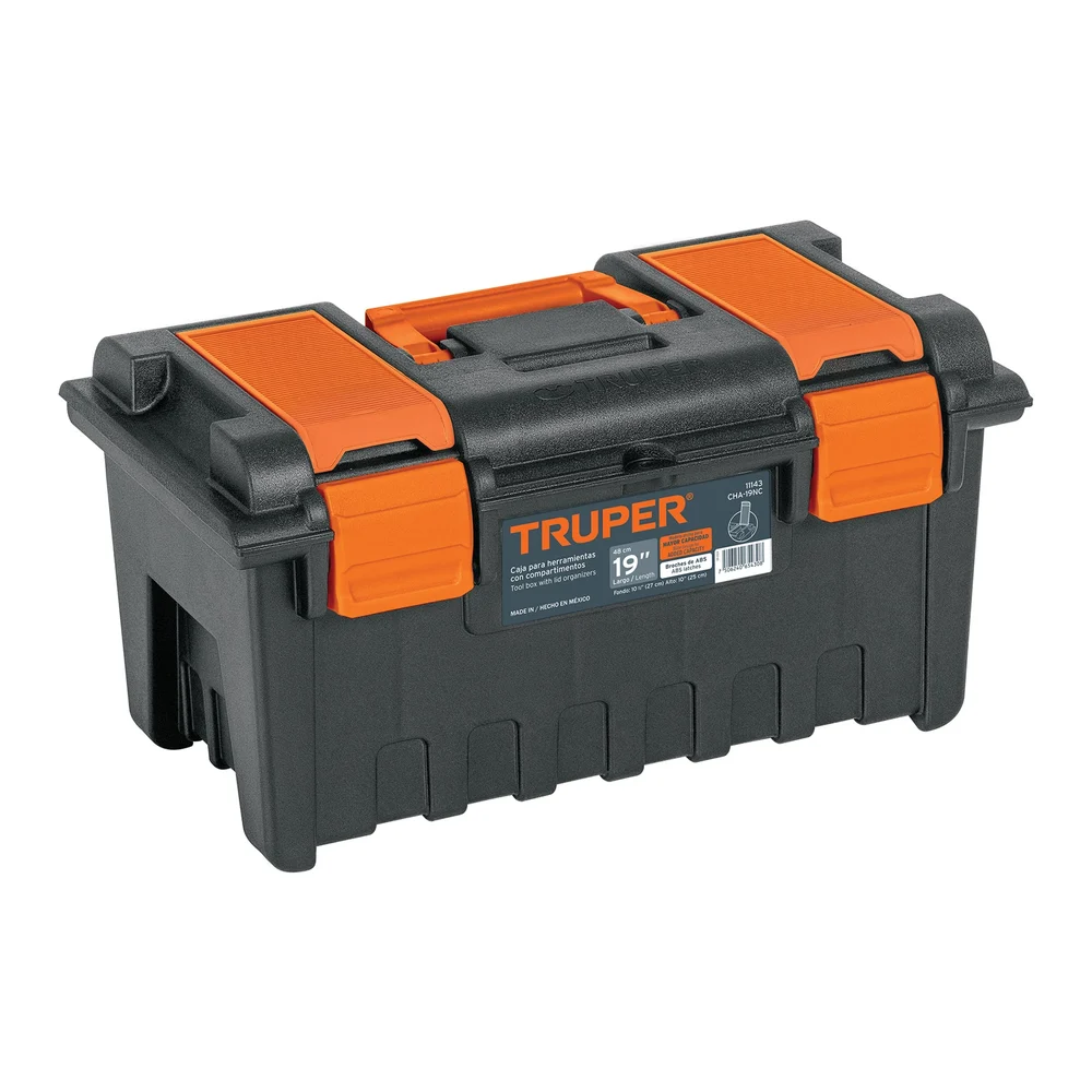 TRUPER CAJA DE HERRAMIENTAS 19" CON COMPARTIMENTOS EN LA TAPA | 11143