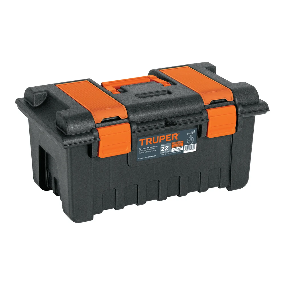 TRUPER CAJA DE HERRAMIENTAS 22" CON COMPARTIMENTOS EN LA TAPA | 11145
