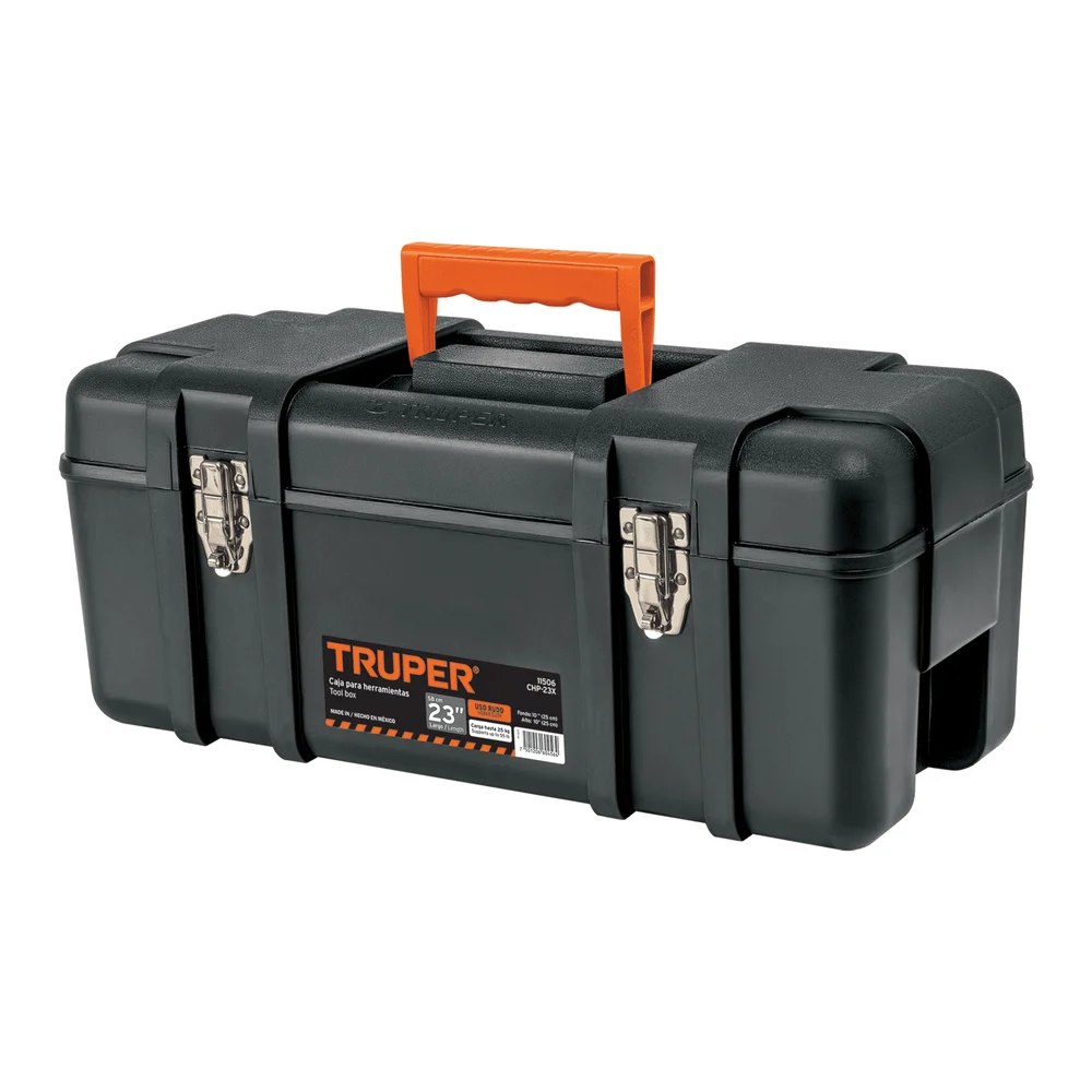 TRUPER CAJA DE HERRAMIENTAS 23" INDUSTRIAL CON BROCHES METÁLICOS | 11506
