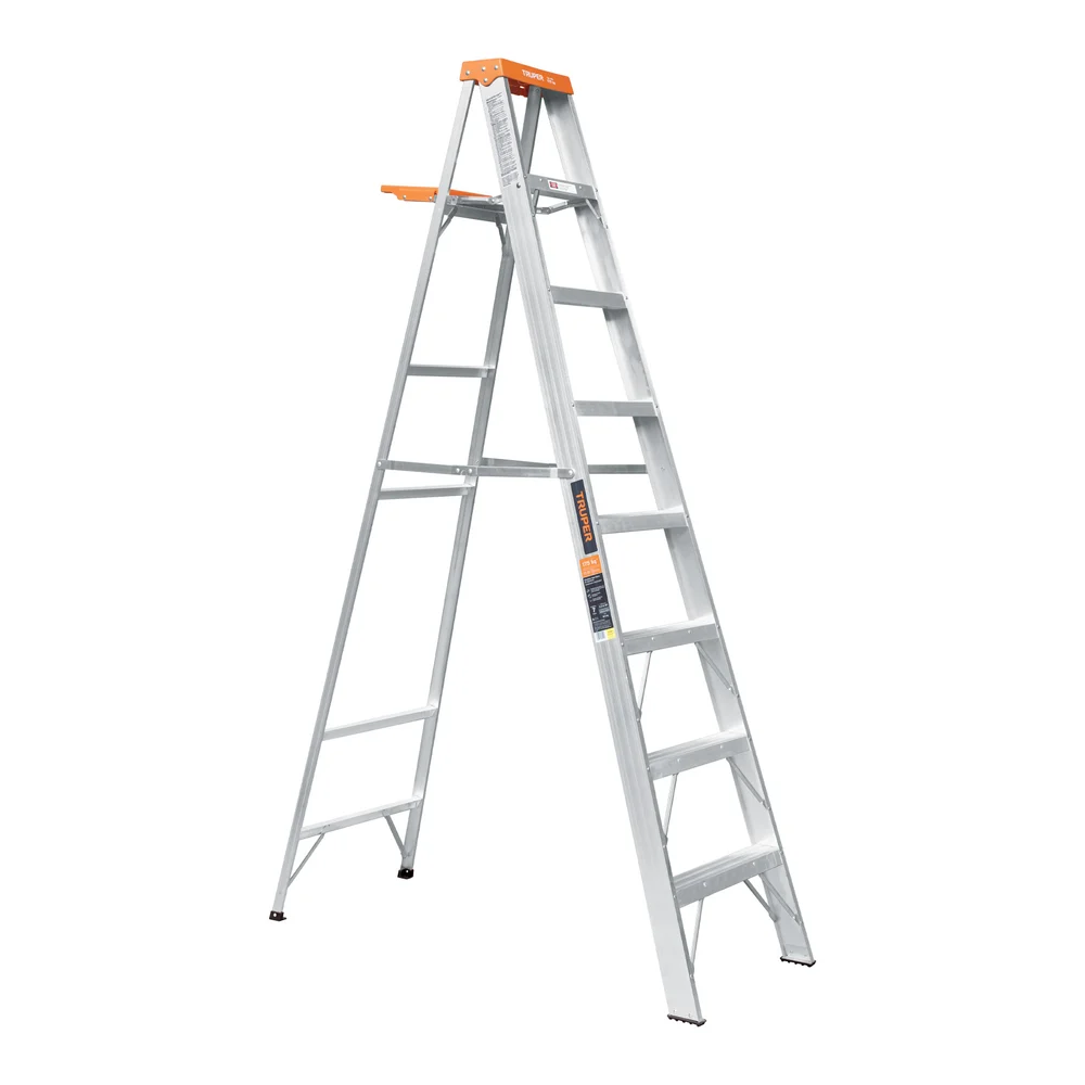 TRUPER ESCALERA DE TIJERA DE ALUMINIO 7 PELDAÑOS CON BANDEJA TIPO II 175 KG | 10337