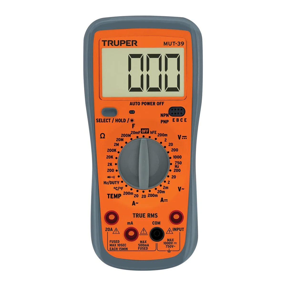 TRUPER MULTÍMETRO DIGITAL TRUE RMS 750 V CON TERMOPAR | 10402