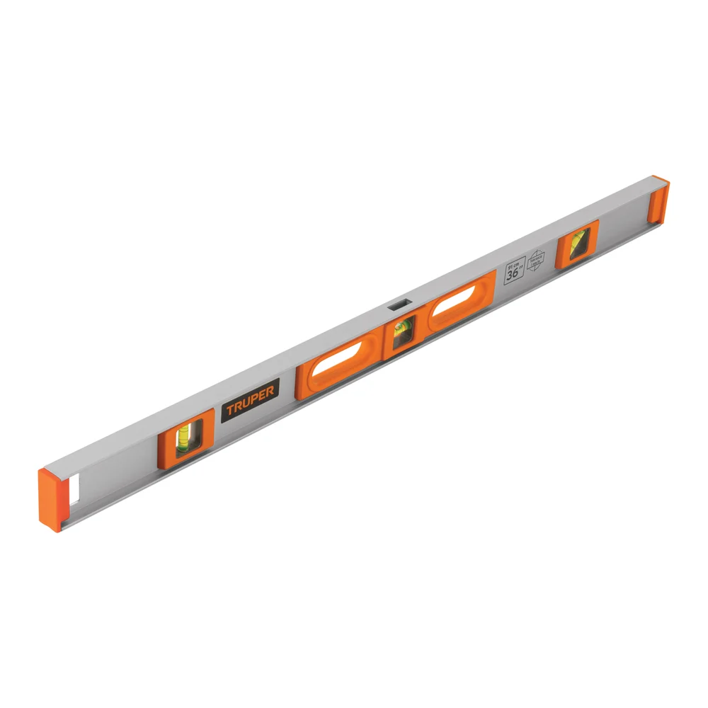 TRUPER NIVEL DE ALUMINIO PROFESIONAL 36" CON PROTECCIÓN DE ABS | 17038