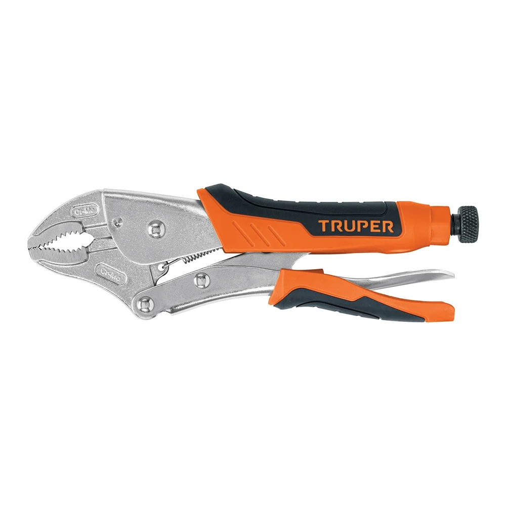 TRUPER ALICATE DE PRESIÓN 10" MORDAZA CURVA MANGO DE VINIL | 17436