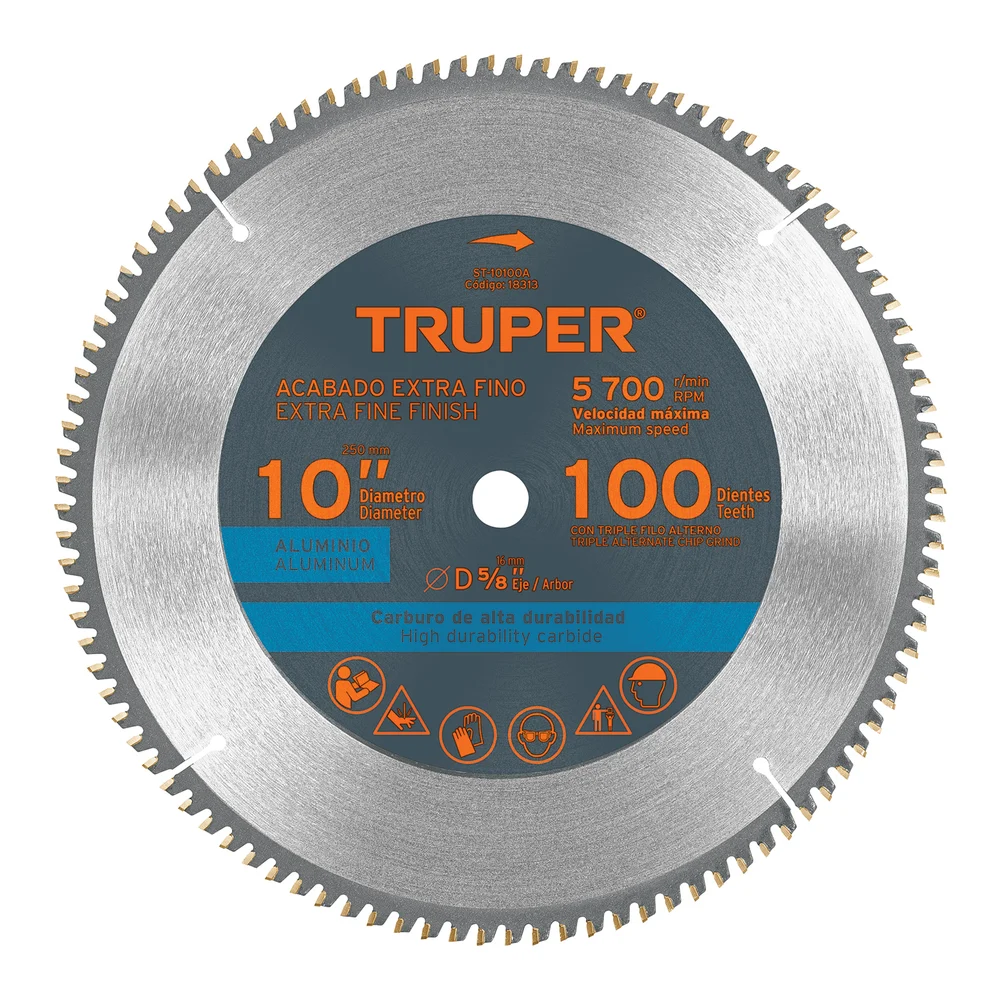 TRUPER ST-10100A DISCO DE SIERRA CIRCULAR 10" 100 DIENTES PARA ALUMINIO | 18313