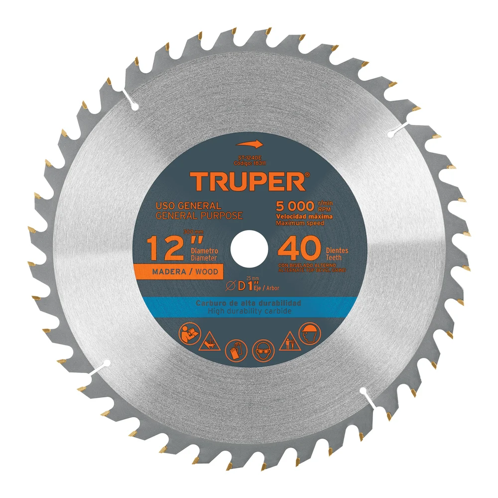TRUPER ST-1240E DISCO DE SIERRA CIRCULAR 12" 40 DIENTES PARA MADERA | 18311