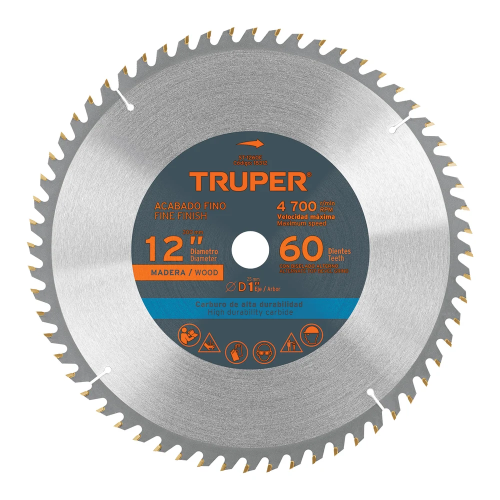 TRUPER ST-1260E DISCO DE SIERRA CIRCULAR 12" 60 DIENTES PARA MADERA | 18312
