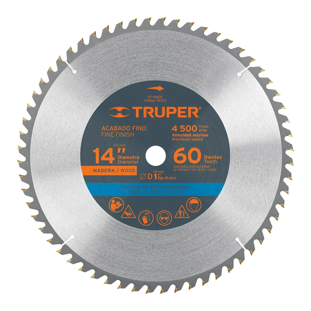 TRUPER ST-1460E DISCO DE SIERRA CIRCULAR 14" 60 DIENTES PARA MADERA | 18323
