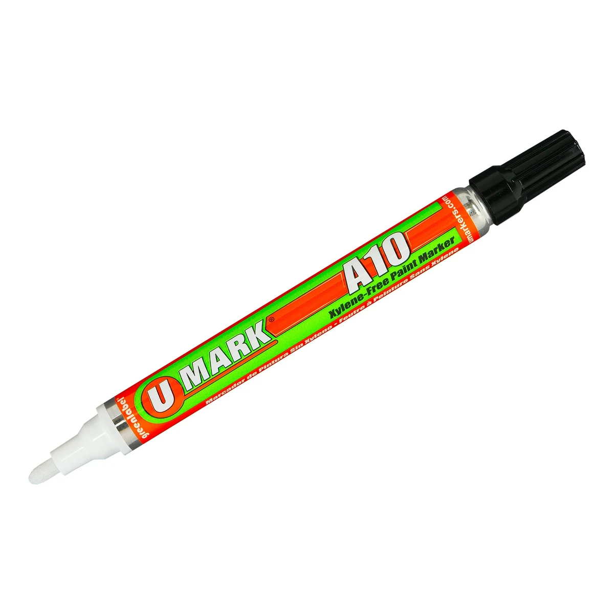 U-MARK MARCADOR PERMANENTE PARA METALES A10 NEGRO | 10101 | 10 ML Marcador para metal U-Mark A10 color negro (10101), rotulador de pintura permanente de 10 ml