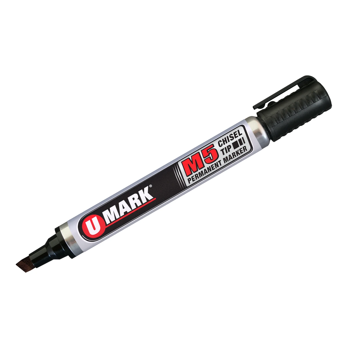 U-MARK M5 MARCADOR PERMANENTE PUNTA BISELADA NEGRO | 10550 | 8 ML