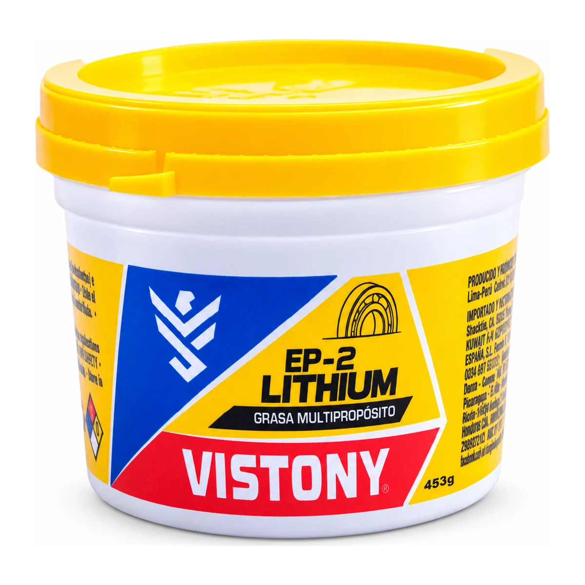 Pote de 453 g de grasa Vistony EP-2 Lithium multipropósito