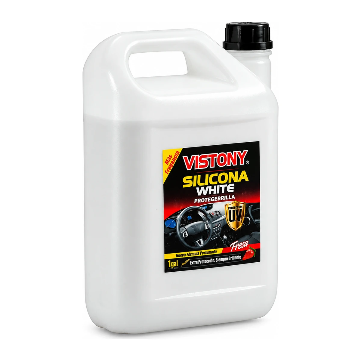 Galón de 3.785 L de Vistony Lotox Silicona White, protector UV aroma fresa