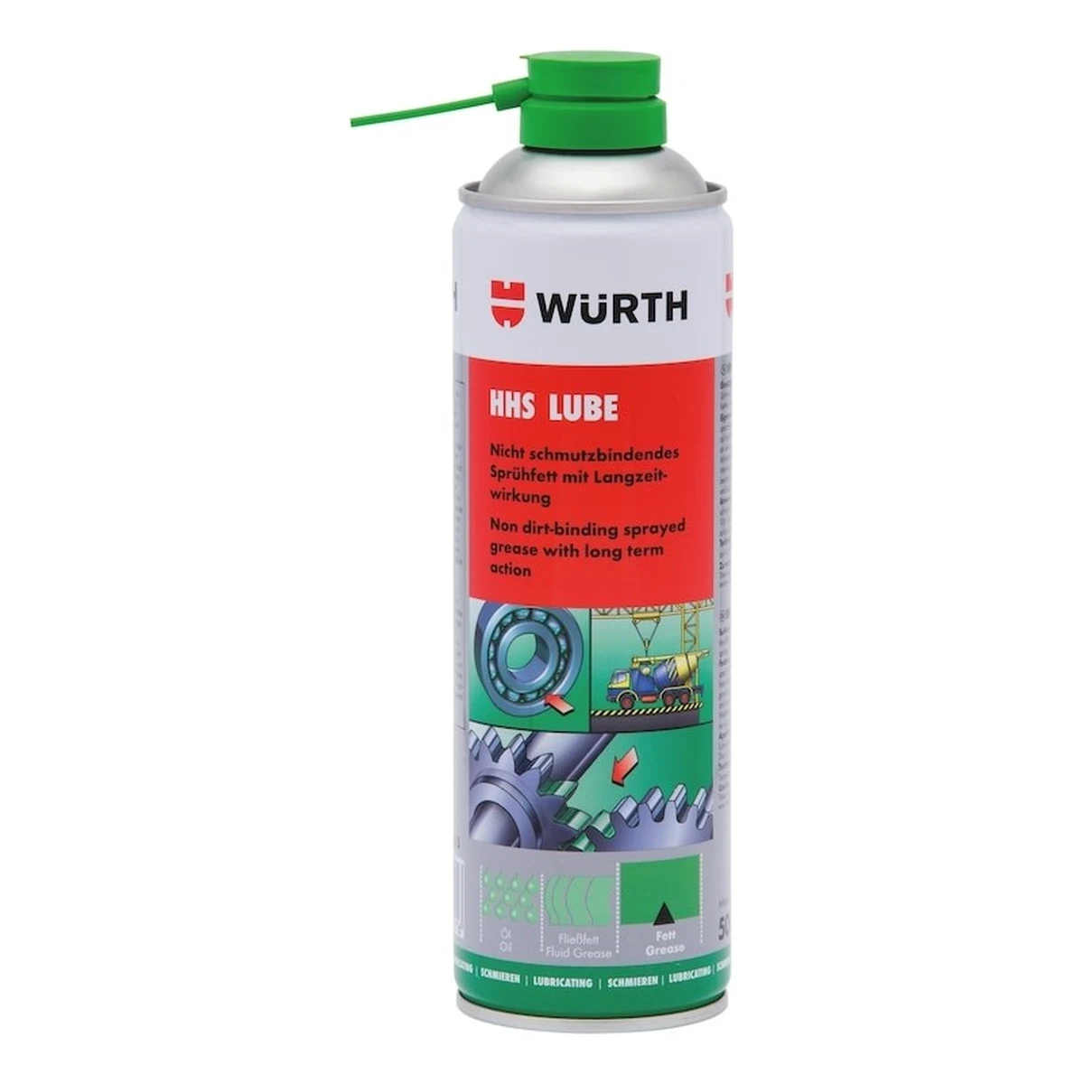 WURTH HHS LUBE GRASA CONSISTENTE EN SPRAY CON OMC2 | 10893 106 5 | 500 ML Aerosol de 500 ml de Würth HHS Lube grasa consistente con tecnología OMC2