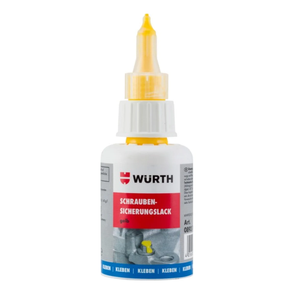 WURTH MARCADOR INDUSTRIAL AMARILLO PARA MARCADO DE TORNILLOS Y PIEZAS | 10893 741 452 | 50 ML Frasco dosificador de 50 ml de Würth marcador industrial amarillo para marcado de tornillos