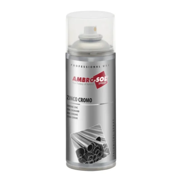 AMBRO-SOL SPRAY GALVANIZADOR FRÍO ZINC 98% GRIS BRILLANTE CROMADO 400 ML